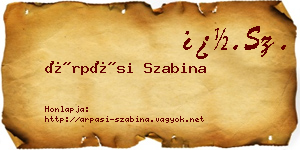 Árpási Szabina névjegykártya