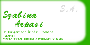 szabina arpasi business card