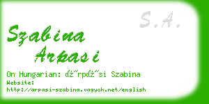 szabina arpasi business card